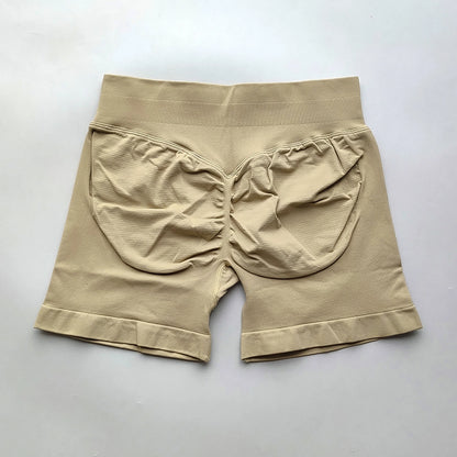 Women Gym Shorts - High Waisted Seamless Workout Shorts With Scrunch Butt Design