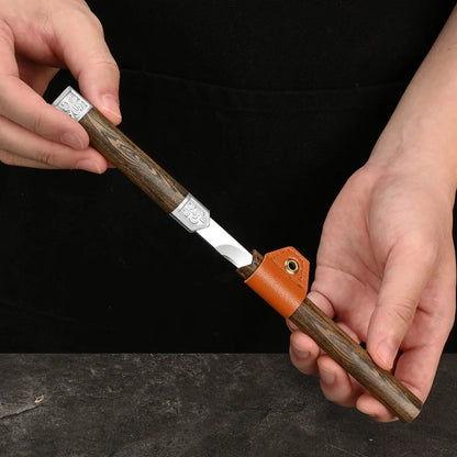 Stainless Steel Fruit Knife - High Hardness with Imitation Wood Grain Handle