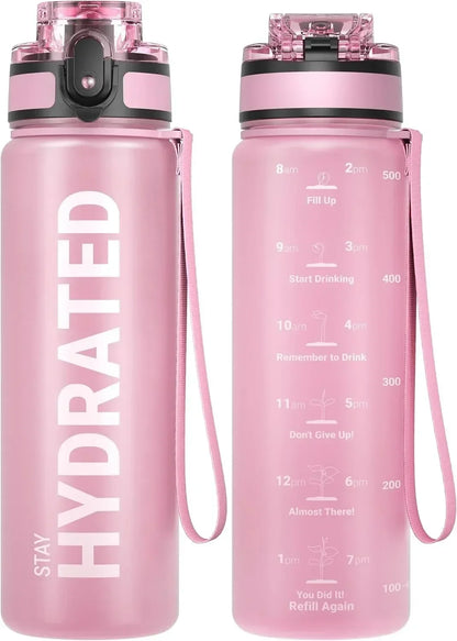32oz Water Bottle Motivational Sport Water Bottle Leakproof Drinking Bottles Outdoor Sports Travel Kettle Drinking Water Bottle