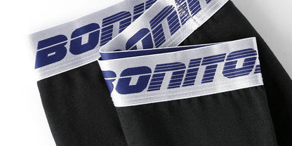 3 Pieces Cotton Men's Panties BONITOS Letter Waistband Boxer Briefs Solid Color Boxers Underwear For Man Classic Men Underpants