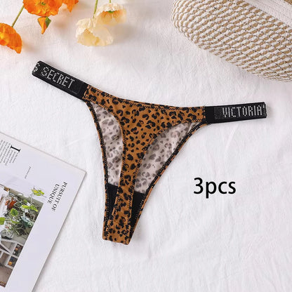 3PCS Victoria's Secret Lace Thongs Woman Comfortable Breathable Panty High Waist Women Underwear Sexy Lingerie Panties Seamless