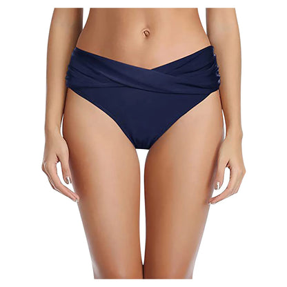 Women's Various Patterns Classic High Quality Low Waist Ruched Bikini Panties Fashionable Summer Thin Comfy Swimsuit Briefs