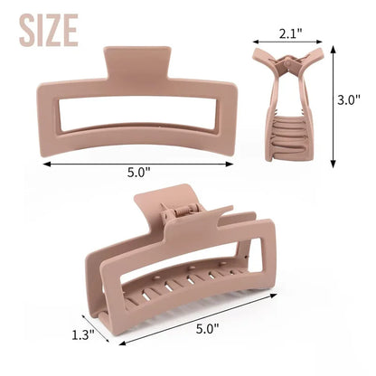 5 Inche Extra Large Claw Clips for Thick Hair and Long Hair, 4 Pack Xl Jumbo Claw clips, Oversized Matte Non-slip Rectangle Hai