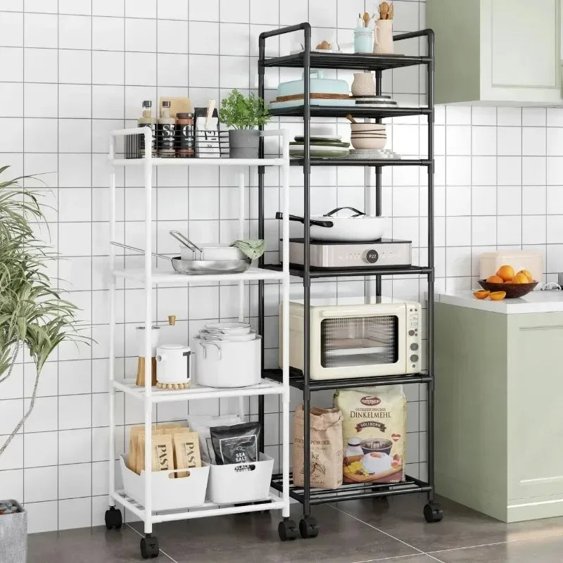 Microwave Oven Rack - Multi-Layer Removable Kitchen Storage Rack with Wheels