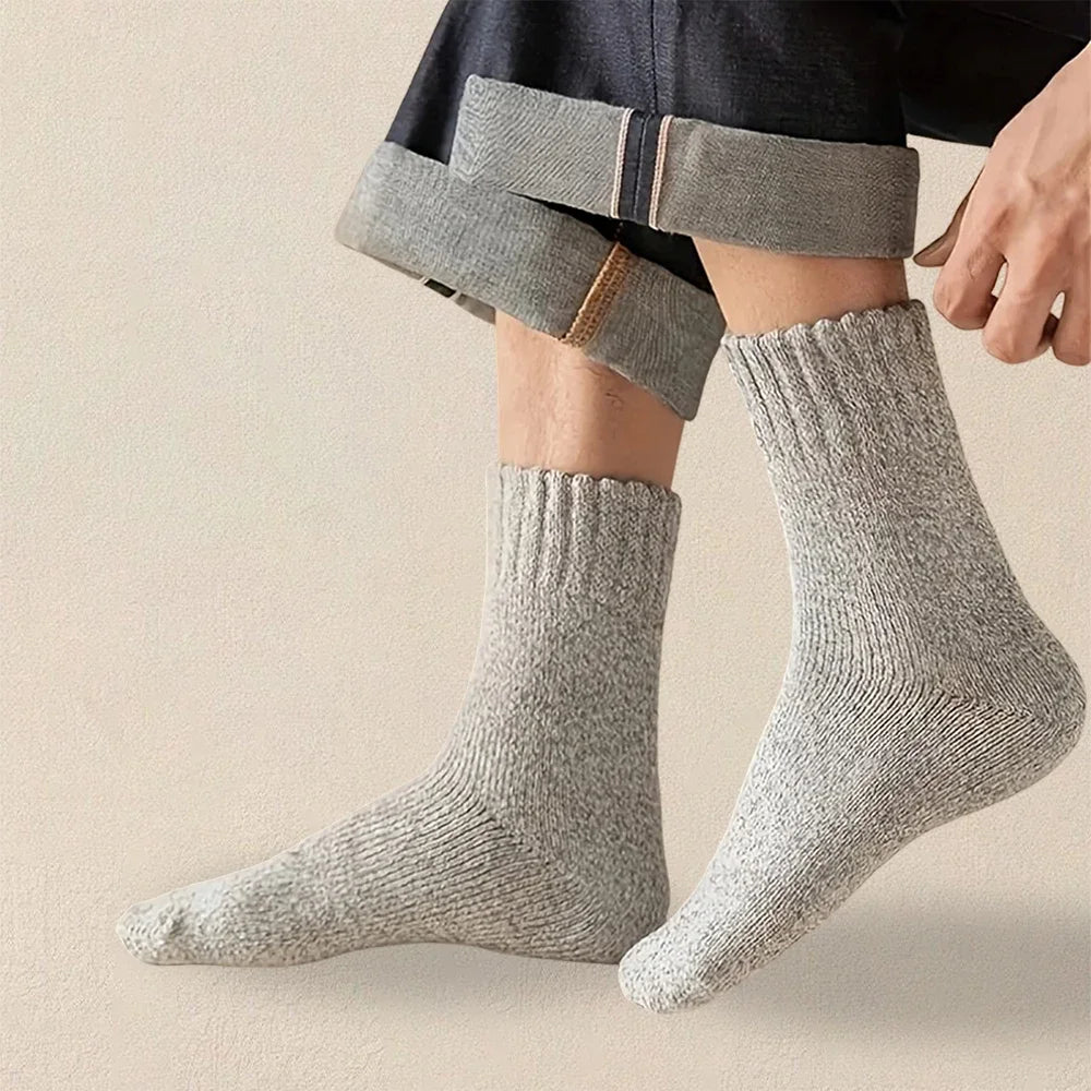 Mens Solid Color Winter Socks - Soft Comfortable Lightweight Casual Socks 3515 Pairs - ZOOMNSTORE