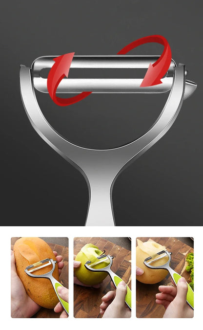 Stainless Steel Peeler - Multi Function Vegetable & Fruit Peeler with Julienne Slicer