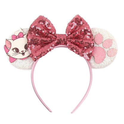 Mickey Mouse Ears Headband - Sequin Hair Bow for Halloween Festival and Cosplay