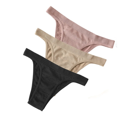 3Pcs/Set Women High Cut Brazilian Panties High Rise Seamless Underwear Soft Stretch Sports Soft Briefs Ladies Sexy Lingerie M-L