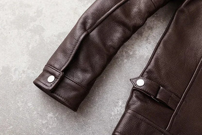 New Casual Real Cowhide Genuine Leather Jacket Men Slim Mens Clothes Spring Autumn Men's Cow Clothing Asian Size 6XL