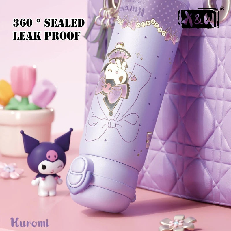 X&W 500ML for Sanrio My Melody Thermos Cups Cartoon Stainless Steel Vacuum Flask Student Cute Insulated Water Bottles Kids Cup