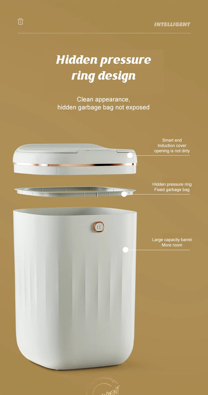 Smart Automatic Sensor Trash Can - 20L UV Induction Bathroom Wastebasket