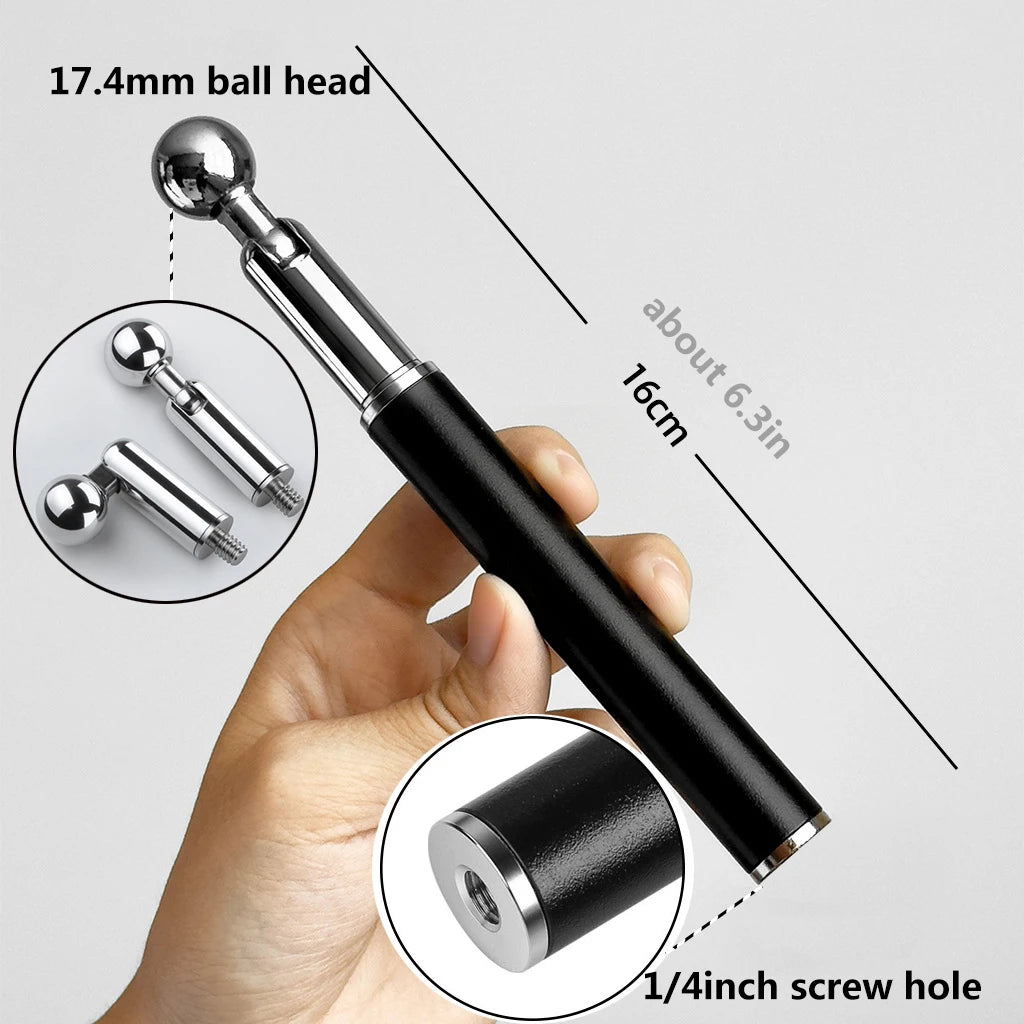 Metal Tube Extendable Rod Selfie Stick Monopod Extention Pole Stand Holder with 1/4inch Screw Ball Head for Mobile Phone Cameras