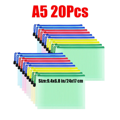 Zipper Document Bag - Waterproof Plastic Folder A4 A5 A3 File Organizer