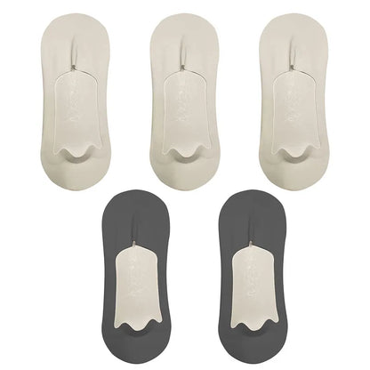 5pairs Men's Cotton Socks Summer Breathable Ultra-thin No Show Ice Silk Sock Silicone Non-slip Bottom Absorb Sweat Men Boat Sock
