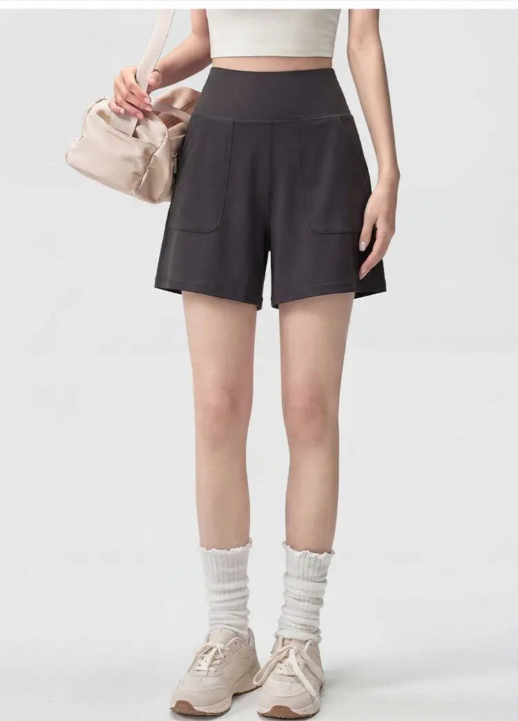 Summer High-waisted Abdominal Tightening Yoga Three-point Pants Casual Running Training Quick-drying Thin Loose Sports Shorts