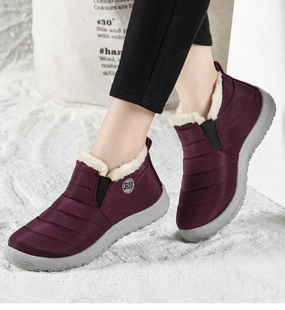 Men Winter Boots – Waterproof Ankle Snow Boots With Plush Lining & Low Heel