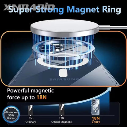 For Magsafe Magnetic Wireless Charging Case For Samsung Galaxy S25 Ultra Plus S26 Ultra S25Ultra 5G Clear Shockproof Back Cover