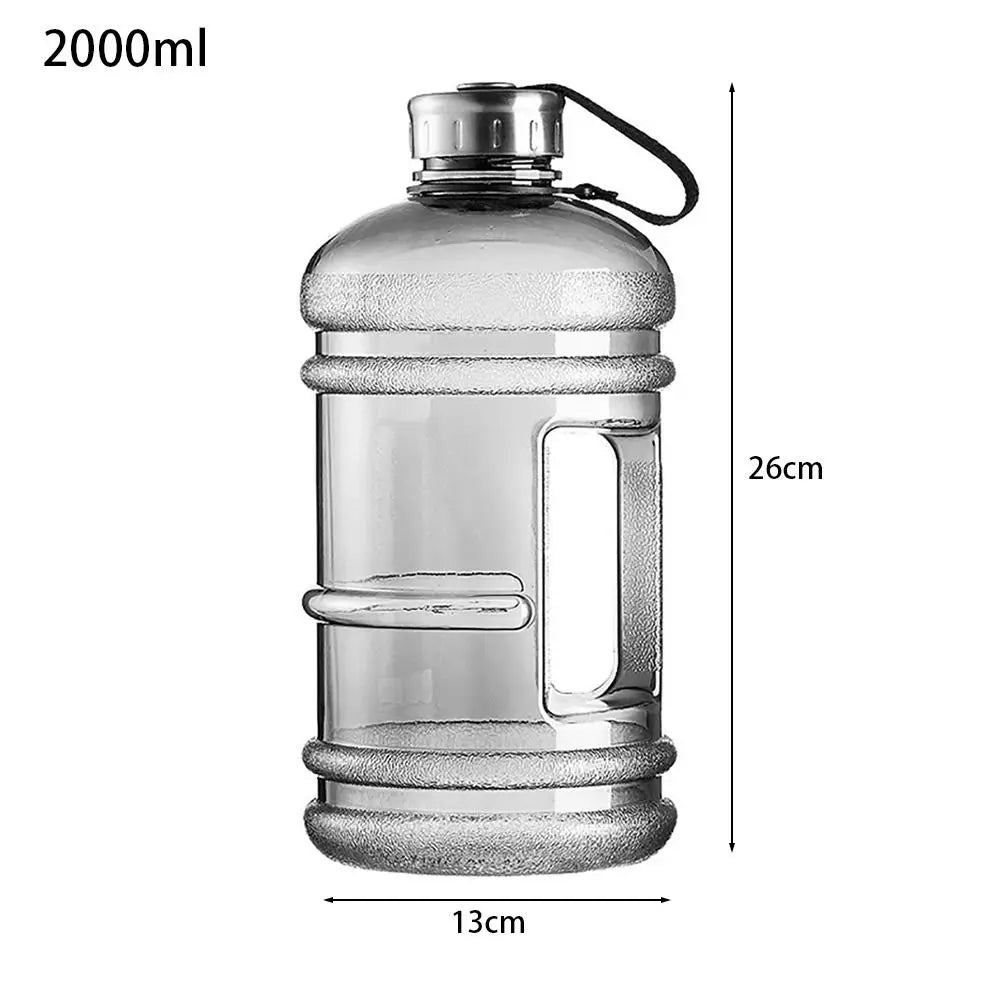 1Pcs Durable Gallon Bottle Water Bottle PETG 2L Large Capacity Sports Drink Bottle Portable With Handle Shaker Bottle