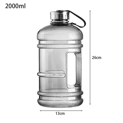 1Pcs Durable Gallon Bottle Water Bottle PETG 2L Large Capacity Sports Drink Bottle Portable With Handle Shaker Bottle