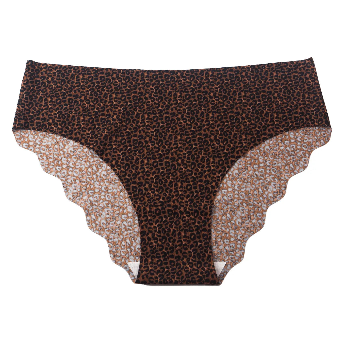 3pcs Women's Seamless Ice Silk Panties Female Mid Waist Plus Size Leopard Print Underwear Girls Fashion Brief Lady Comfort Panty