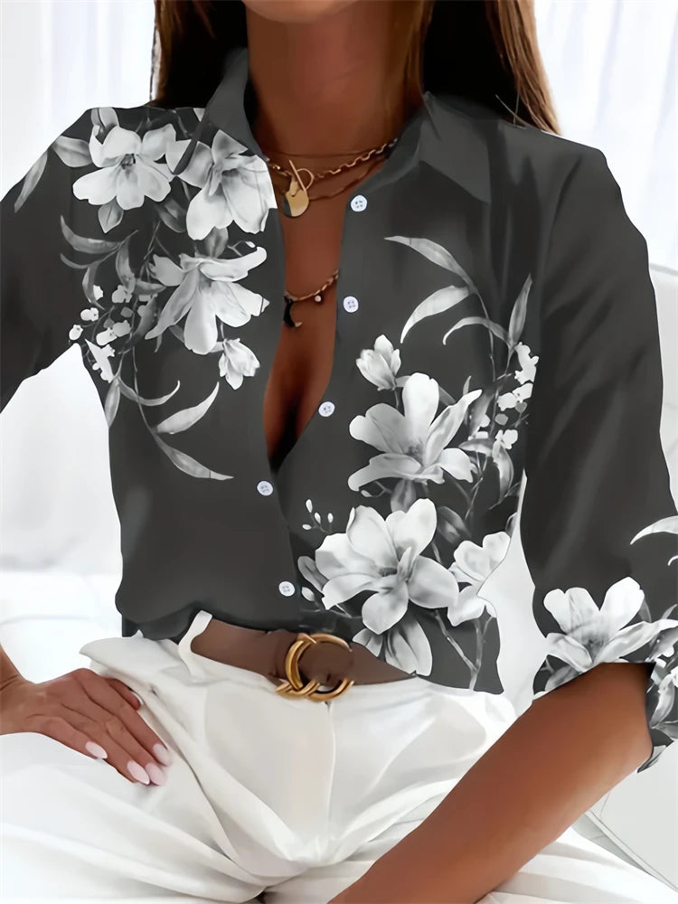 Hot Ladies Shirt 3D Print Long Sleeve Loose Shirts Hawaiian Shirts Fashion and Casual Character Size Comfortable Fabric
