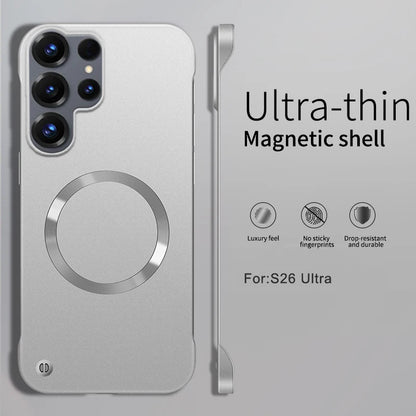 Ultra Thin Metallic Paint Magnetic Case For Samsung Galaxy S26 Ultra S25 S24 S23 Plus S22 Frameless Cooling Hard PC Cover Funda
