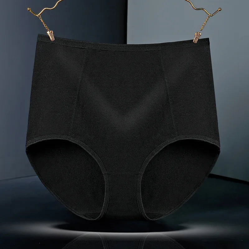 3pcs Pure Cotton Brief Female Solid Panties Girls High Waist Comfort Underpants Lady Plus Size Underwear Women Ventilate Pantys