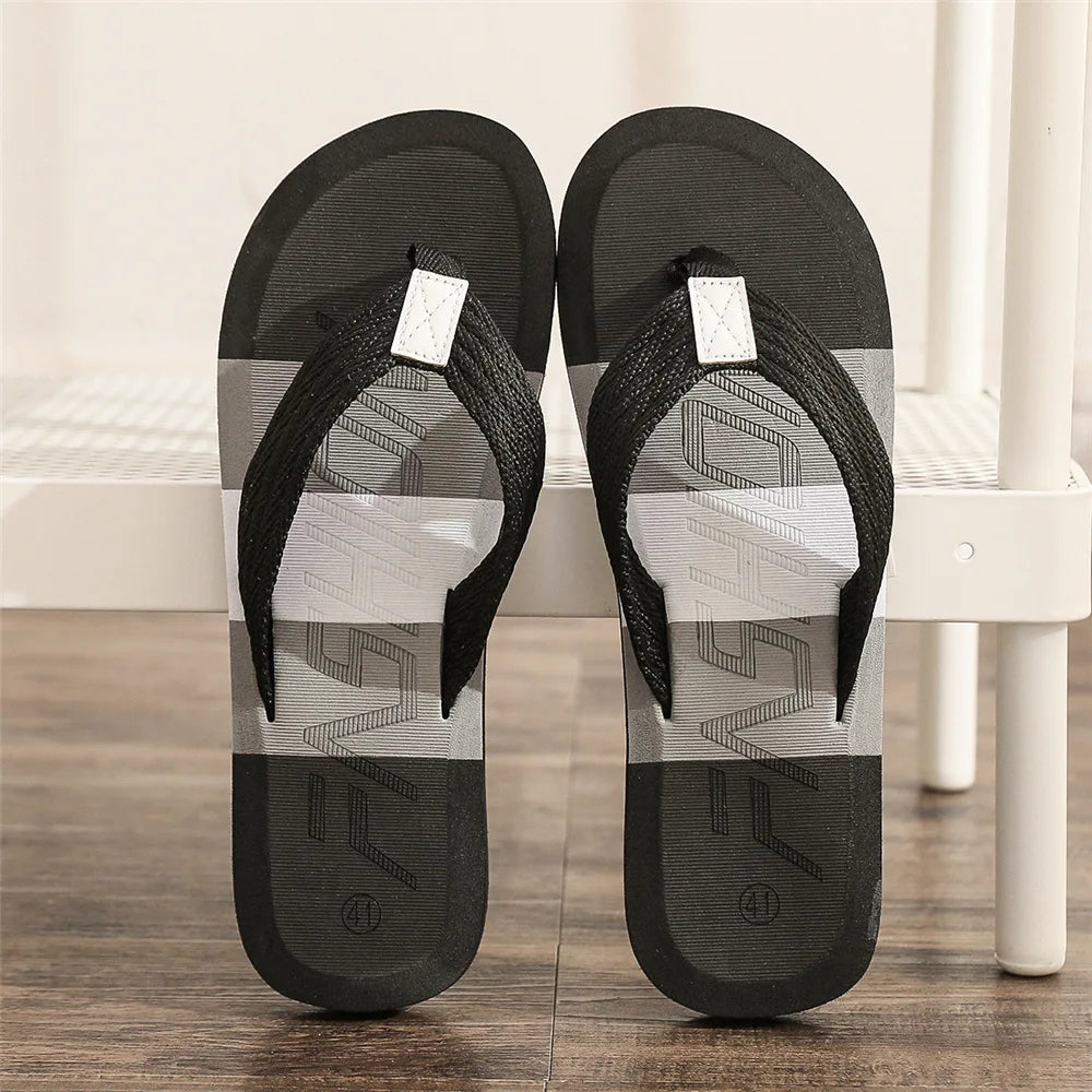 Fashion Flip Flops Men Breathable Slippers Indoor House Summer Beach Slides Casual Sandals 2024 Slippers Men Outdoor Shoes Slide