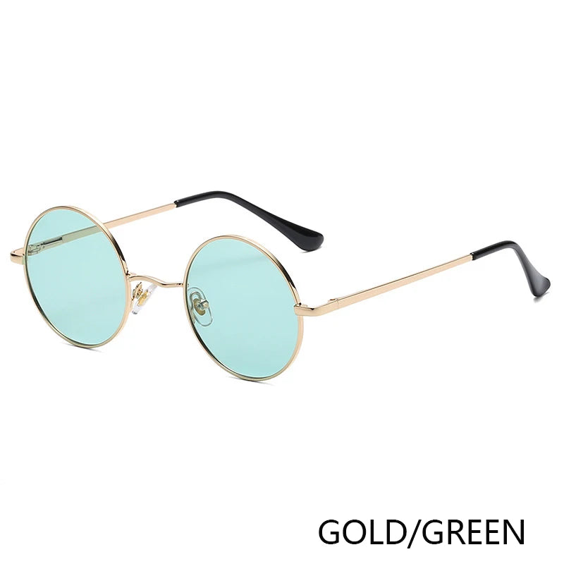 Polarized Round Sunglasses - Retro Metal Frame UV400 Protection Glasses for Driving & Fishing