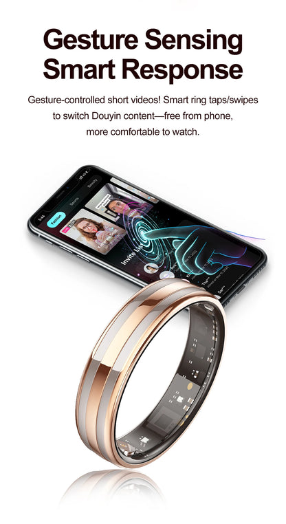 Fashion Smart Ring Health Monitor Sleep Tracker Step Calorie Counter Lightweight Waterproof Smart Jewelry Gift