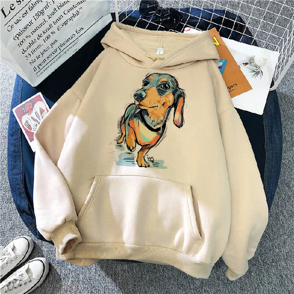 Dachshund hoodies women funny anime Korean style 2023 Hooded Shirt clothing women gothic sweatshirts