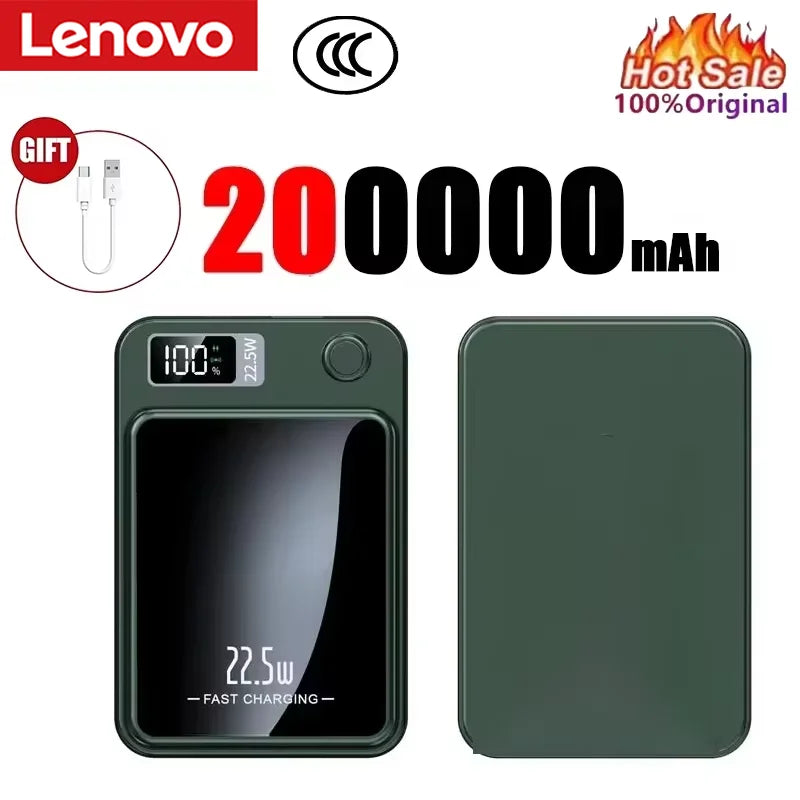 Lenovo 500000mAh Portable Magnetic Wireless Power Bank Fast Charger For Magsafe Auxiliary Battery For iphone Huawei Samsung 2027