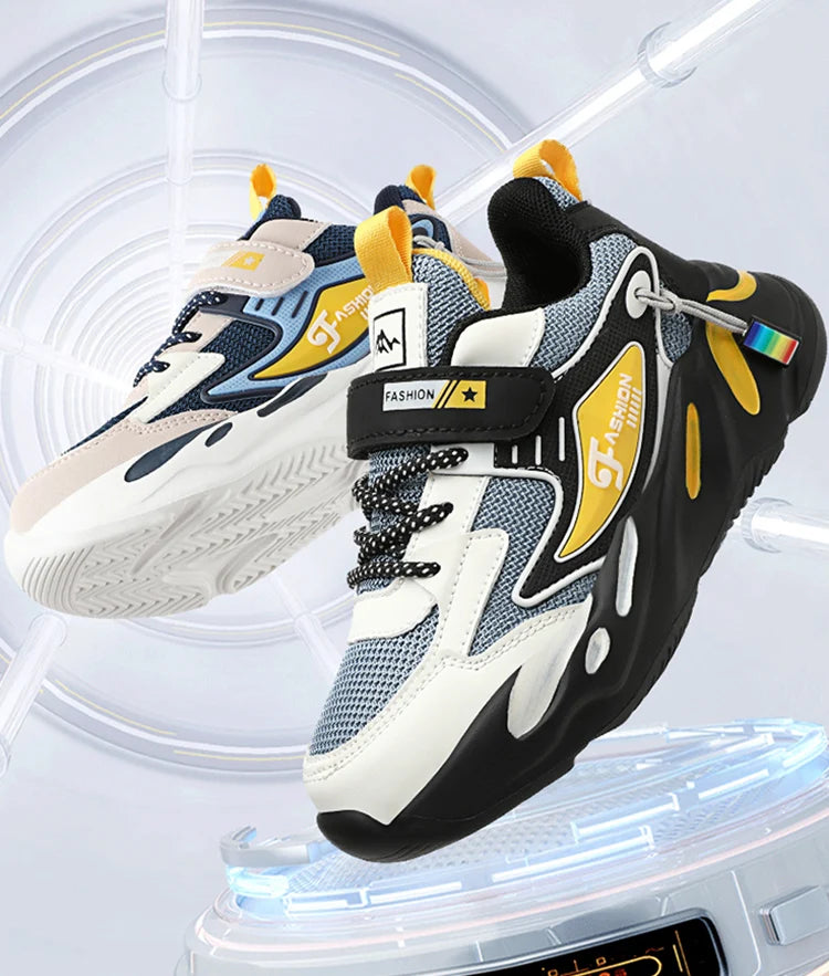 Big Kids Running Shoes Breathable Mesh with EVA Cushion - Non-Slip Rubber Sole Lightweight for School Sports