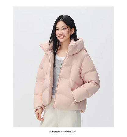 Semir Women Down Jacket 90 Percent Down Fill Raglan Sleeve Loose Fit Hooded 2026 New Winter Daily Wear Urban Casual Style