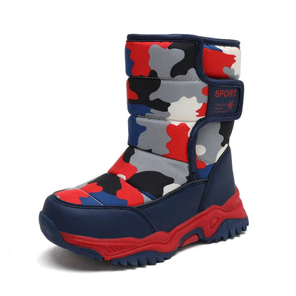 Children Winter Boots - Waterproof Kids Snow Boots With Plush Lining & Rubber Sole