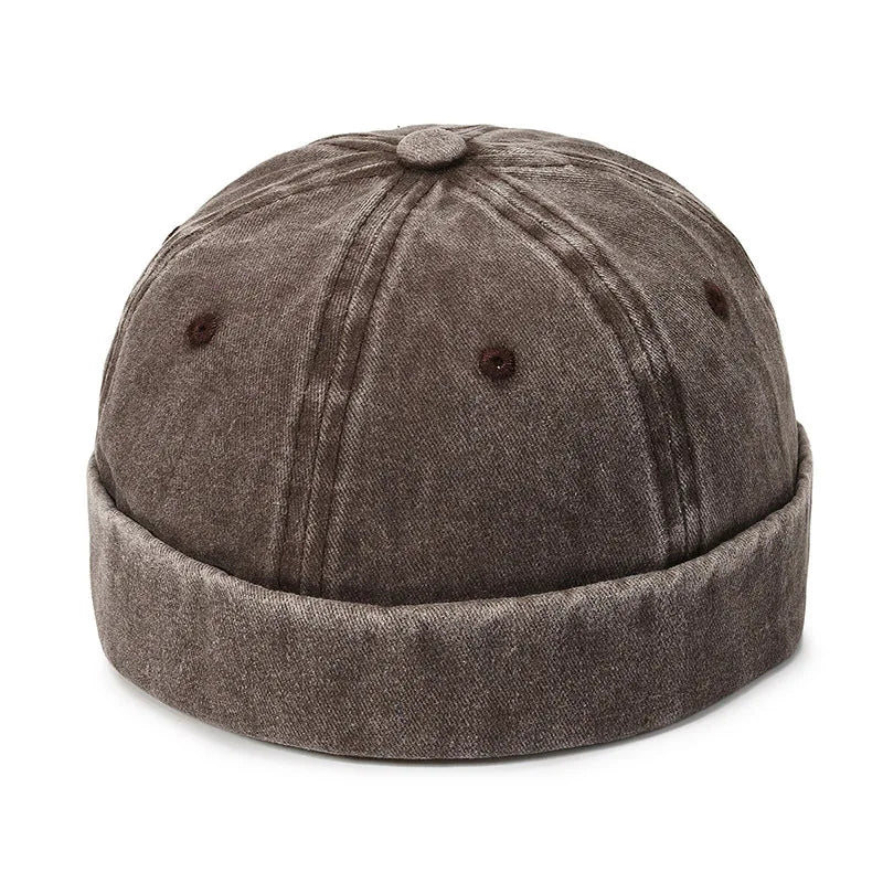 Denim Docker Cap – Brimless Sailor Beanie, Adjustable