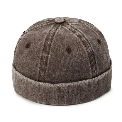 Denim Docker Cap – Brimless Sailor Beanie, Adjustable