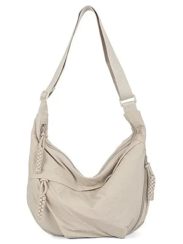 Women Shoulder Bag – Soft Cloth Crossbody Handbag With Zipper Closure, Versatile Everyday Use