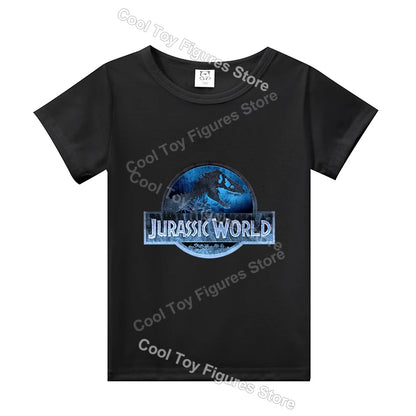 Jurassics World Series Kids Clothes Short Sleeve Summer Hot Movies T-shirt Dinosaur Park Boys Girls Base Top Trend Birthday Gift