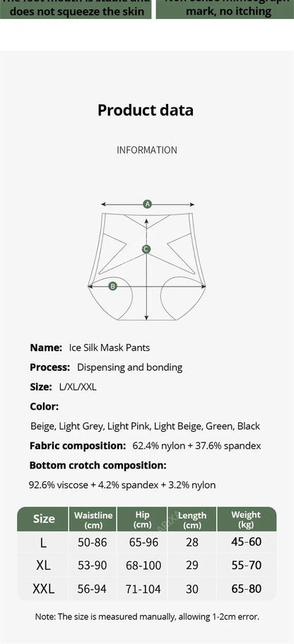 Flarixa 3PCS Seamless High Waist Panties for Women Ultra Thin Ice Silk Panties Comfort Briefs Antibacterial Underwear Underpants