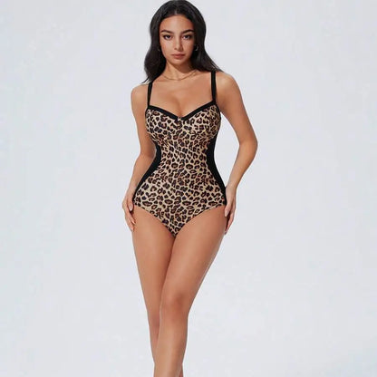 Womens Floral Print One-Piece Swimsuit With Cutout Back And Straps