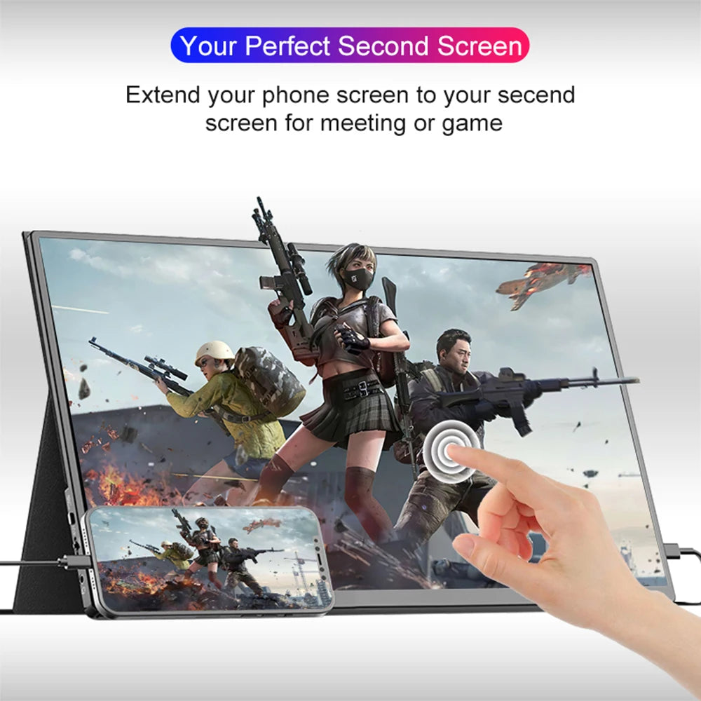 14 Inch Portable Monitor - 1080P IPS Display, USB-C Gaming Monitor | Lightweight Slim Screen