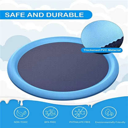 Dog Sprinkler Splash Pad Non Slip Pet Swimming Pool Foldable Outdoor Water Play Mat for Dog Cats Summer Outdoor Cooling Bath Tub