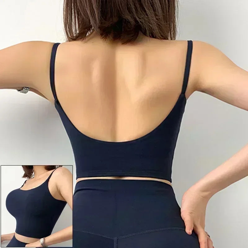 Front Zipper Sports Bra - Women's Athletic Crop Top, Push Up Wireless Fitness Tank