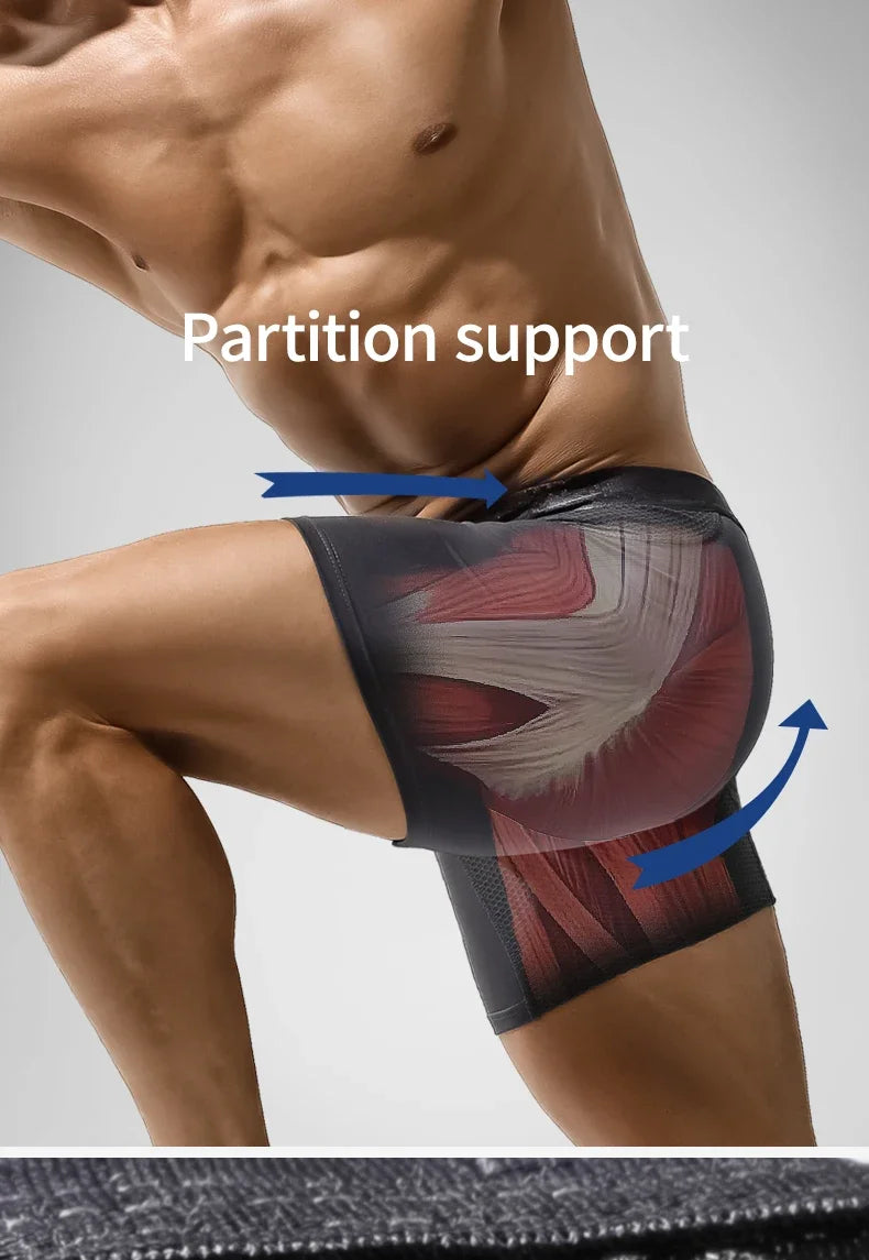5PCS Extended athletic briefs Men's boxers Modal anti-wear leg running plus size breathable training boxers