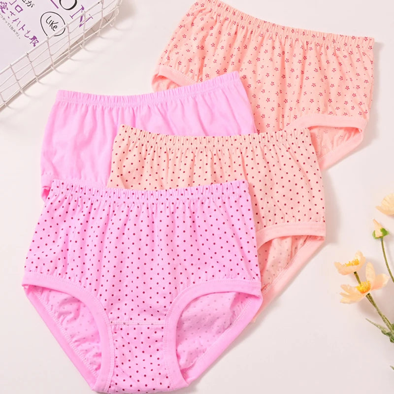 3pcs Pure Cotton Women Panties Large Size High Waist Underwear Briefs Mother Breathable Comfort Panty Plus Size Female Lingeries