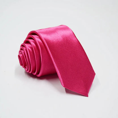 Mens Slim Necktie - 38 Solid Colors Polyester Cravat for Formal and Daily Wear
