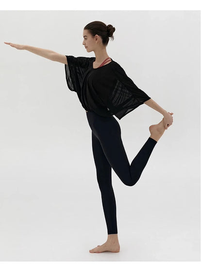 Women's Oversized Cutout T-Shirt – Backless Yoga & Running Top