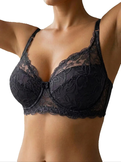 Lace Women's Bra Breast Cover Summer Thin Cup Underwear Adjustable Push Up Bras Underwire Sexy Bralette Lingerie
