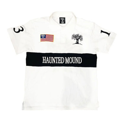 Y2K Haunted Polo Shirt - Halloween Devil Pumpkin Embroidery Gothic Streetwear - ZOOMNSTORE